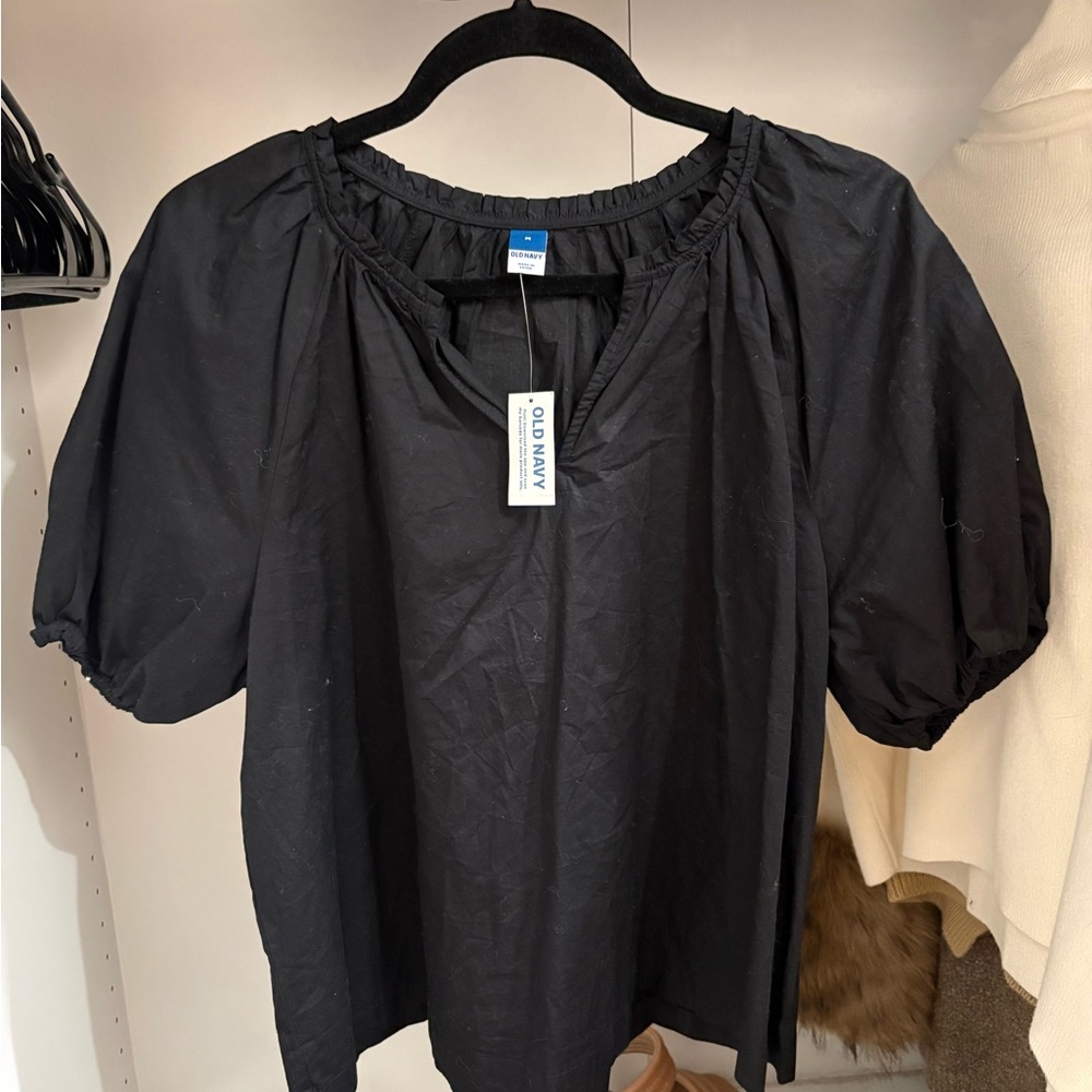Old Navy Black Puff Sleeve Blouse